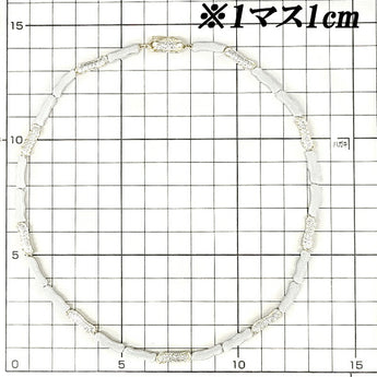 石川暢子 ネックレス Pt900 K18YG コンビ 梨地 マット ツヤ消し ドット 作家 デザイナー | 18金 ゴージャス 豪華 かわいい おしゃれ【中古】【SH109694】