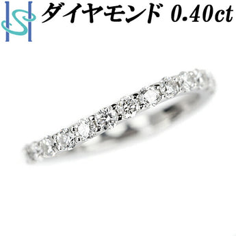 ダイヤモンド ハーフエタニティ リング 0.40ct Pt900 カーブ ウェーブ 一文字 | ダイアモンド プラチナ デイリーユース シンプル かわいい おしゃれ【中古】【SH109698】