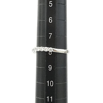 ダイヤモンド ハーフエタニティ リング 0.40ct Pt900 カーブ ウェーブ 一文字 | ダイアモンド プラチナ デイリーユース シンプル かわいい おしゃれ【中古】【SH109698】