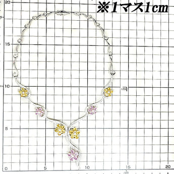 ビザンテ サファイア ネックレス 11.61ct ダイヤモンド K18WG 花 フラワー 植物 ボタニカル デヴィ夫人 ミル打ち ミルグレイン BYZANTE | 18金 カラーサファイア カラーサファイヤ【中古】【SH109714】