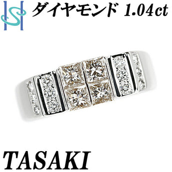 タサキ ダイヤモンド リング 1.04ct K18WG 変形カット ファンシーカット プリンセスカット TASAKI | 18金 ダイアモンド ゴージャス 豪華 上品【SH110427】