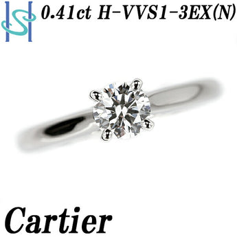 Cartier Diamond Solitaire 0.41ct Pt950 #48 Graded GIA Certificate Single Stone 4 Prongs Cartier | Diamond Platinum Elegant [SH110429]