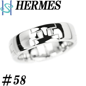 エルメス ヘラクレス リング K18WG 地金のみ 石なし #58 イニシャル H メンズ ユニセックス HERMES | 18金 シンプル かわいい おしゃれ【SH110438】