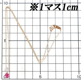 スピネル ネックレス 0.68ct ダイヤモンド K18PG 花 フラワー 植物 ボタニカル 揺れる スイング | 18金 ダイアモンド デイリーユース かわいい おしゃれ【中古】【SH110495】
