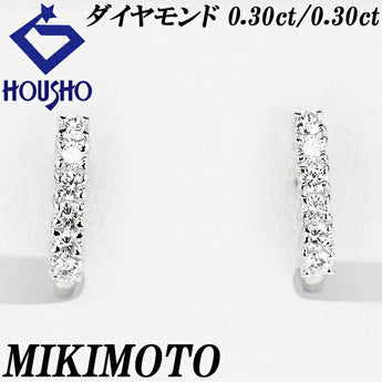 MIKIMOTO Diamond Earrings 0.60ct K18WG Brand MIKIMOTO | 18K Diamond Elegant Simple Cute Stylish [Used] [SH110507]