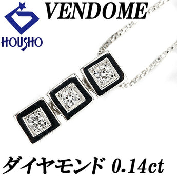 VENDOME AOYAMA Diamond Necklace 0.14ct Pt950 3-Row Cube Brand VENDOME AOYAMA | Diamond Platinum Daily Use Cute Stylish [Used] [SH110756]