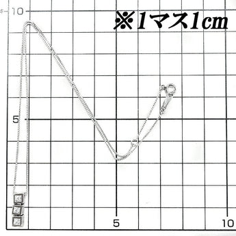 VENDOME AOYAMA Diamond Necklace 0.14ct Pt950 3-Row Cube Brand VENDOME AOYAMA | Diamond Platinum Daily Use Cute Stylish [Used] [SH110756]