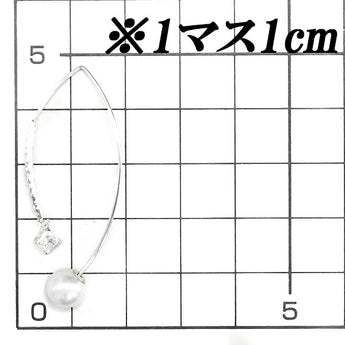 ダイヤモンド フックピアス 0.26ct アコヤパール K18WG K18YG プリンセスカット ファンシーカット 変形カット 揺れる | 18金 ダイアモンド デイリーユース かわいい おしゃれ【中古】【SH110759】