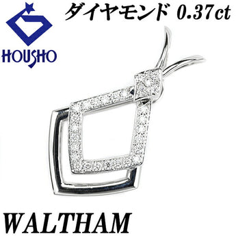 ウォルサム ダイヤモンド ペンダントトップ 0.37ct K18WG ひし形 菱形 揺れる スウィング ブランド WALTHAM | 18金 ダイアモンド 上品 エレガント かわいい おしゃれ【中古】【SH110764】