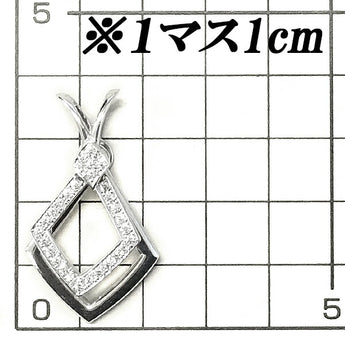 ウォルサム ダイヤモンド ペンダントトップ 0.37ct K18WG ひし形 菱形 揺れる スウィング ブランド WALTHAM | 18金 ダイアモンド 上品 エレガント かわいい おしゃれ【中古】【SH110764】