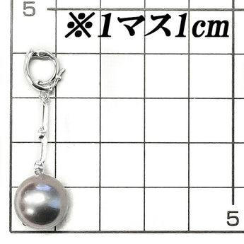 Black pearl pendant top 11.8mm diamond K18WG milgrain | 18K diamond black pearl black pearl South Sea pearl Tahitian black pearl elegant stylish [used] [SH110766]
