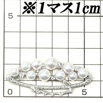 TASAKI Akoya Pearl Pendant Brooch 5.5mm-7.7mm Diamond K18WG Pear Texture Matte TASAKI | 18K Diamond Akoya Pearl White Pearl Japanese Pearl Elegant Stylish [Used] [SH110767]