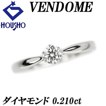 VENDOME AOYAMA Diamond Solitaire Ring 0.210ct Pt950 Single Stone 6-Prong Solitaire VENDOME AOYAMA | Diamond Platinum Daily Use Simple Cute Stylish [Used] [SH110875]