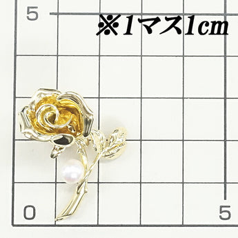 MIKIMOTO Akoya Pearl Pin Brooch 5.5mm K18YG Rose Flower Grace Kelly Princess Grace Collection MIKIMOTO | 18K Akoya Pearl White Pearl Japanese Pearl Elegant [SH110889]