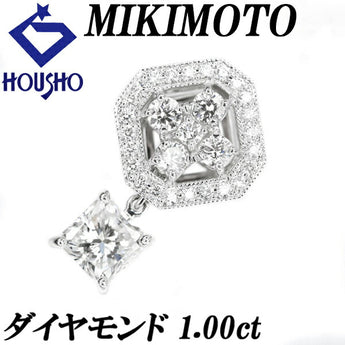 MIKIMOTO Diamond Pendant Top 1.00ct K18WG Princess Cut, Deformed Cut, Fancy Cut, Openwork, 3-way, Multi-way MIKIMOTO | 18K Gold Diamond Elegant Stylish [Used] [SH110892]