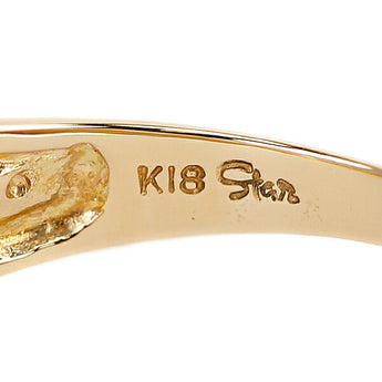 Star Jewelry Diamond Ring 0.022ct K18YG Single Stone Bezel Setting Twist Double-Row Style Layered Style Brand STAR JEWELRY | 18K Diamond Daily Use Cute Stylish [Used] [SH110942]