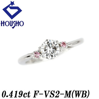 Diamond pinky ring 0.419ct pink sapphire Pt900 graded certificate thin and delicate | Diamond pink sapphire platinum daily use simple cute stylish [SH110944]