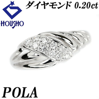 POLA Diamond Ring 0.20ct Pt900 Openwork Twist Brand POLA | Diamond Platinum Daily Use Simple Cute Stylish [Used] [SH110947]