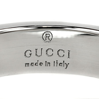 Gucci Diamond Icon Print Ring K18WG #8 Logo Brand GUCCI | 18K Diamond Daily Use Simple Cute Stylish [Used] [SH110966]