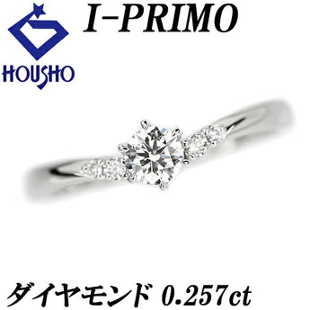 I-PRIMO Diamond Ring 0.257ct Pt950 Kerano V-Shape 6-Prong Brand I-PRIMO | Diamond Platinum Daily Use Simple Cute Stylish [Used] [SH110971]