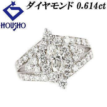 Marquise cut diamond ring 0.614ct Pt900 modified cut fancy cut openwork | diamond platinum luxurious gorgeous cute stylish [used] [SH110978]