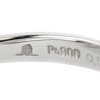Diamond Ring 0.54ct Pt900 Flower Plant Botanical | Diamond Platinum Daily Use Elegant Cute Stylish [Used] [SH110979]
