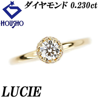 LUCIE Diamond Rose Classic Blanche Ring 0.230ct K18YG Pinky Ring Branche LUCIE | 18K Diamond Daily Use Simple Cute Stylish [Used] [SH110981]