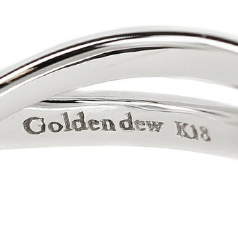 Golden Dew Diamond Ring K18WG Double-Row Layered Wave Brand Golden Dew | 18K Diamond Daily Use Elegant Cute Stylish [Used] [SH110987]