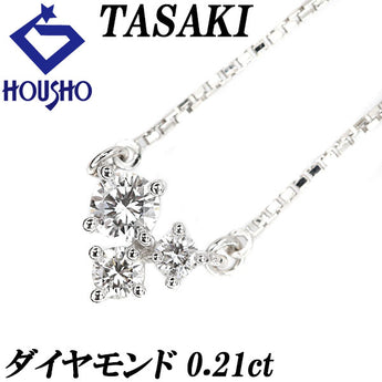 TASAKI Diamond Necklace 0.21ct K14WG Brand TASAKI | 14K Diamond Daily Use Simple Cute Stylish [Used] [SH111002]