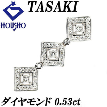 TASAKI Diamond Pendant Top 0.53ct K18WG 3-row 2-way Square Deformed Cut Fancy Cut Princess Cut Brand TASAKI | 18K Diamond Elegant Cute [SH111010]