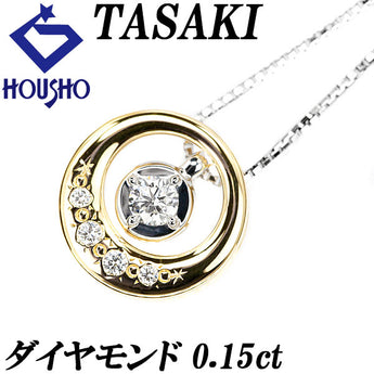 TASAKI Diamond Necklace 0.15ct K18YG K18WG Circle Round 3way Brand TASAKI | 18K Diamond Elegant Daily Use Cute Stylish [Used] [SH111032]