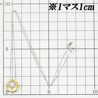 TASAKI Diamond Necklace 0.15ct K18YG K18WG Circle Round 3way Brand TASAKI | 18K Diamond Elegant Daily Use Cute Stylish [Used] [SH111032]