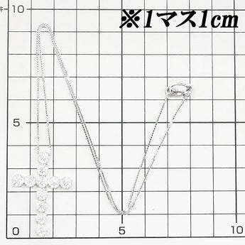 ダミアーニ クリスタル クロス ダイヤモンド ネックレス K18WG 十字架 ブランド DAMIANI | 18金 ダイアモンド 上品 エレガント 豪華 ゴージャス かわいい おしゃれ【中古】【SH111033】
