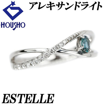 ESTELLE Alexandrite Ring Diamond Pt900 Wave Brand ESTELLE | Diamond Platinum Daily Use Elegant Cute Stylish [Used] [SH111140]