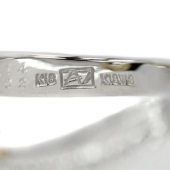 Grossularite Garnet Ring 1.14ct Diamond K18WG K18YG Milgrain Milgrain Matte Drop Droplet Tear | 18K Diamond Cute Stylish [Used] [SH111142]
