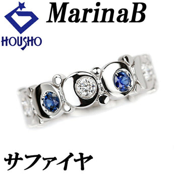 MarinaB Sapphire Ring Diamond K18WG Dot Circle Brand MarinaB | 18K Blue Sapphire Diamond Gorgeous Daily Use Cute Stylish [Used] [SH111143]