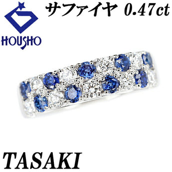 TASAKI Sapphire Ring 0.47ct Diamond Pt900 Dot Polka Dot Brand TASAKI | Blue Sapphire Diamond Platinum Gorgeous Gorgeous Cute Stylish [Used] [SH111145]