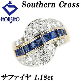 Southern Cross Sapphire Ring 1.18ct Diamond K18YG Pt900 Combination Brand Southern Cross | 18K Blue Sapphire Diamond Luxurious Gorgeous Cute Stylish [Used] [SH111148]