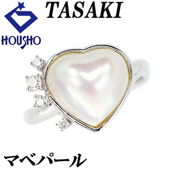 TASAKI Mabe Pearl Ring Diamond K18WG Heart Brand TASAKI | 18K Diamond Mabe Pearl White Pearl Semicircular Pearl Semicircular Pearl Elegant Cute Stylish [Used] [SH111149]