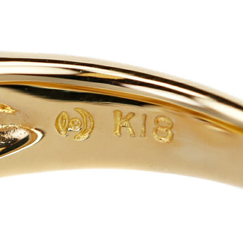 タサキ 田崎真珠 アコヤパール リング 5.1mm-5.8mm ダイヤモンド K18YG リボン TASAKI | 18金 ダイアモンド あこや真珠 白真珠 和珠 デイリーユース シンプル かわいい おしゃれ【中古】【SH111164】