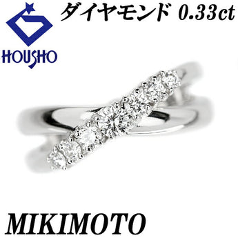 MIKIMOTO Diamond Ring 0.33ct K18WG Layered Style Brand MIKIMOTO | 18K Diamond Daily Use Elegant Cute Stylish [Used] [SH111173]
