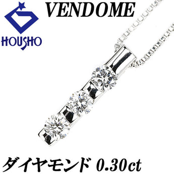 VENDOME AOYAMA Diamond Necklace 0.30ct Pt900 Brand VENDOME AOYAMA | Diamond Platinum Daily Use Simple Cute Stylish [Used] [SH111186]