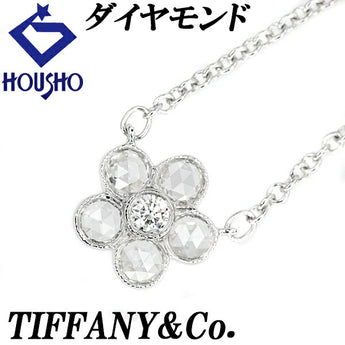 Tiffany Diamond Necklace Pt950 Flower Plant Botanical Deformed Cut Fancy Cut Rose Cut TIFFANY&amp;Co. | Diamond Platinum Cute Stylish [Used] [SH111195]
