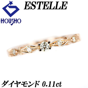 ESTELLE Diamond Ring 0.11ct K18PG Brand ESTELLE | 18K Diamond Daily Use Simple Cute Stylish [Used] [SH111200]