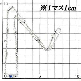 サファイア ステーション ネックレス 0.345ct ダイヤモンド Pt900 | ブルーサファイヤ ダイアモンド プラチナ 上品 エレガント かわいい おしゃれ【中古】【SH111221】