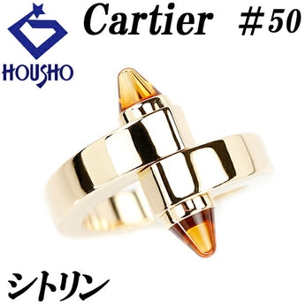 Cartier Citrine Menotte Ring K18YG #50 Thick Brand Cartier | 18K Gold Luxurious Gorgeous Cute Stylish [Used] [SH111990]