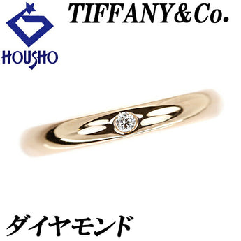 Tiffany Diamond Band Ring K18PG Single Stone Elsa Peretti Brand TIFFANY&amp;Co. | 18K Diamond Daily Use Simple Cute Stylish [Used] [SH112004]