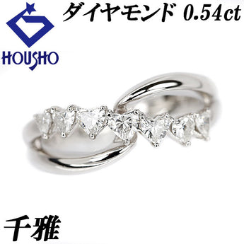 Senga Heart Shape Cut Diamond Ring 0.54ct Pt900 Deformed Cut Fancy Cut Openwork Brand Senga | Diamond Platinum Elegant Cute Stylish [Used] [SH112013]