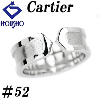 Cartier C2 Small Ring K18WG #52 Base metal only No stones Pear-grain Matte Open ring Brand Cartier | 18K Daily use Simple Cute Stylish [Used] [SH112025]