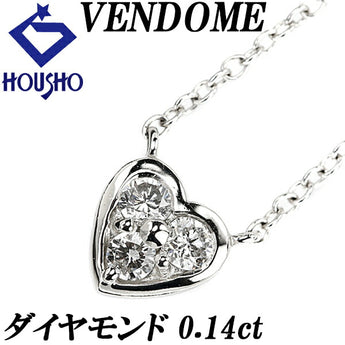 VENDOME AOYAMA Diamond Necklace 0.14ct Pt950 Heart Brand VENDOME AOYAMA | Diamond Platinum Daily Use Simple Cute Stylish [Used] [SH112029]